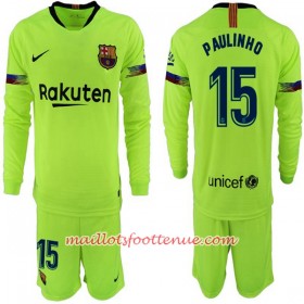 Maillot/Tenue Barcelone Paulinho 15 Enfant Extérieur 2018/2019 Manche Longue